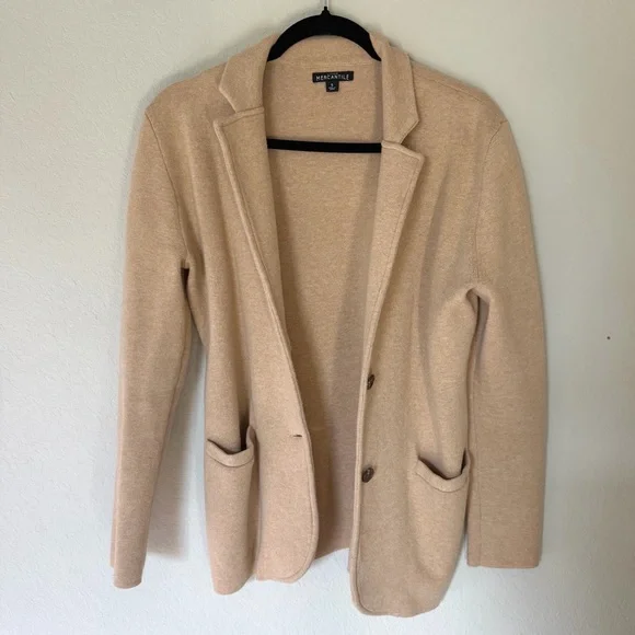 J. Crew Mercantile Tan Sweater Blazer Size Small 100% Cotton - Picture 8 of 8